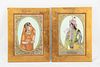 Pair Mixed Media Paintings of Radha & Krishna