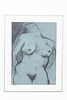 Charcoal Drawing of Nude Woman on Paper 