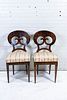 Pair of Upholstered Wooden Chairs-Damaged