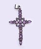Sterling Silver White Amethyst Cross Necklace