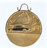 10K Gold Car Medallion Pendant