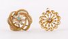 Two 14K Gold Pins - Opals and Diamond
