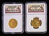 2 First Spouses Gold Coins - Jefferson & Buchanan