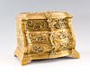 Vintage Brass Rococo Style Jewelry Box