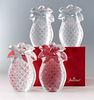 4 Baccarat Crystal Pineapple Sculptures