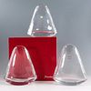 3 Baccarat Crystal Metronome Vases