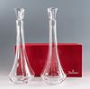 2 Baccarat Crystal Neptune Carafes / Decanters
