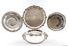 Four Silverplate Serving Trays / Chargers