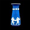 Wedgwood Cobalt Blue Jasperware Vase, Cherub
