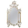 English George III Silvered Carved Wood Mirror