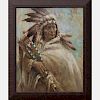 Troy Denton (b. 1949) Indian Chief, Oil on canvas,