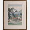 Henry John Sylvester Stannard (1870-1951) Garden Landscape, Watercolor on paper,