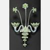 A Venetian Glass Flower Form Wall Sconce, 20th Century,