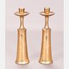 A Pair of Jens Quistgaard JHQ Dansk Design Brass Candle Holders, 20th Century.