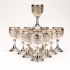 Set of (11) S. Kirk & Son "Repousse" Sterling Silver Goblets 