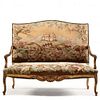Louis XV Style Gilt and Carved Upholstered Settee  