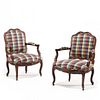 Pair of Louis XV Carved Fauteuils 