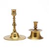 Two Dutch or Flemish Early Brass Candlesticks 