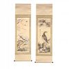 Pair of Japanese Paintings with an Eagle and Pheasants 