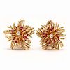 18KT Gold, Ruby and Diamond Earrings, McTeigue for Tiffany & Co. 