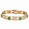 14KT Emerald and Diamond Bracelet 