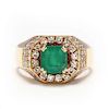 18KT Emerald and Diamond Ring 