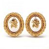 Pair of 18KT Gold and Rock Crystal Earrings, LaLaounis 