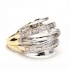 14KT Rock Crystal and Diamond Ring, Maz 