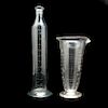 Two Antique Pharmaceutical Graduated Glass Measures 