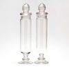 A Pair of Tall Clear Glass Apothecaries 