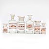Group of Five Poison Apothecary Bottles 