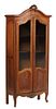 French Louis XV Style Carved Beech Vitrine, early 20th c., the arched top with a shell form crest over double arched doors with glazed upper panels ab