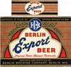 1937 Berlin Export Beer 12oz Label WI36-10 Berlin, Wisconsin