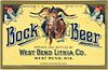 1935 Bock Beer Quart Label WI525-14 West Bend, Wisconsin