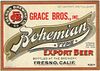 1944 Bohemian Export Beer Quart Label WS7-10 Fresno, California