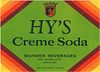1935 Hy's Creme Soda Quart Label Unpictured Oakland, California