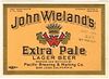 1936 John Wieland's Extra Pale Lager Beer 11oz Label WS50-08 San Jose, California