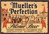 1937 Mueller's Perfection Beer 11oz Label WS19-20 Los Angeles, California