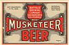 1940 Musketeer Beer 11oz Label WS29-04V Sacramento, California