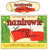 1941 Nazdrowie Lager Beer Label 64oz Half Gallon IL57-01 Joliet, Illinois