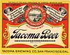 1936 Tacoma Beer 11oz Label WS43-02 San Francisco, California