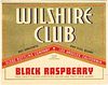 1930 Wilshire Club Black Raspberry 32oz Label WS47-09V San Francisco, California