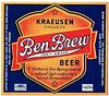 1942 Ben Brew Beer 12oz Label OH52-02Vpo Columbus, Ohio
