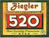 1947 Ziegler 520 Beer 11oz Label WI28-21 Beaver Dam, Wisconsin