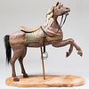 Renner Painted, Leather and Metal Rearing Carousel Horse