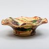 Slip Decorated Pottery Bowl, Probably French