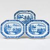 Group Three of Chinese Export Blue and White Porcelain Platters