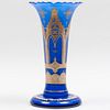 Continental Gothic Revival Style Enameled Overlay Glass Vase