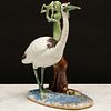 Chinese Export Porcelain Model of a Crane with a Tree