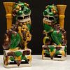 Pair of Chinese Sancai Glazed Porcelain Buddhistic Lions